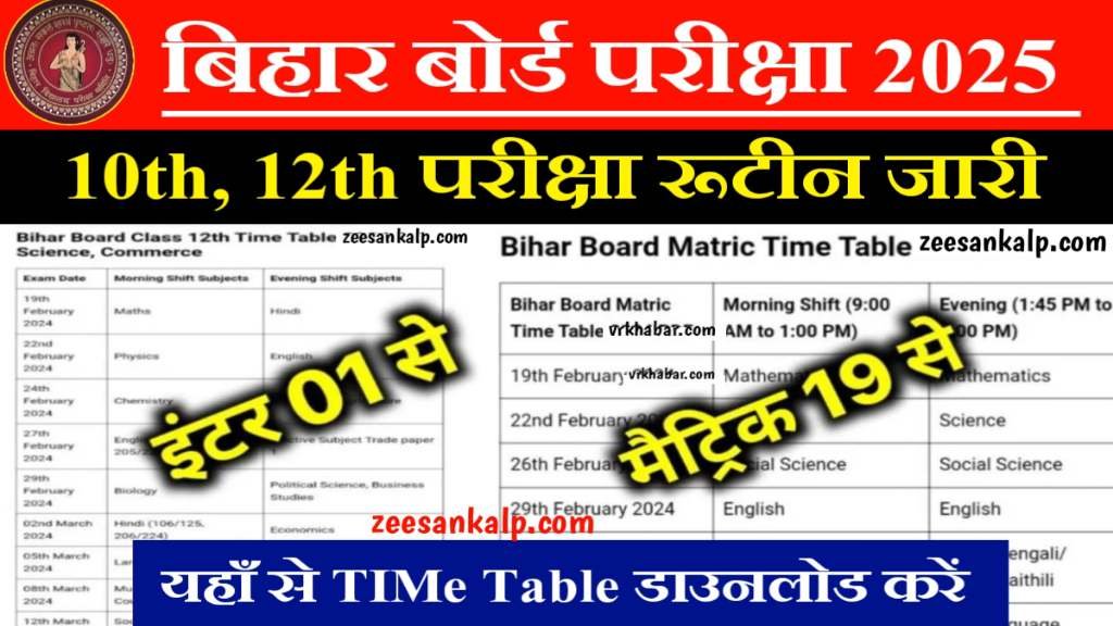 Bihar Board Exam Time Tabel 2025: बिहार बोर्ड 10वीं 12वीं परीक्षा का टाइम टेबल जारी