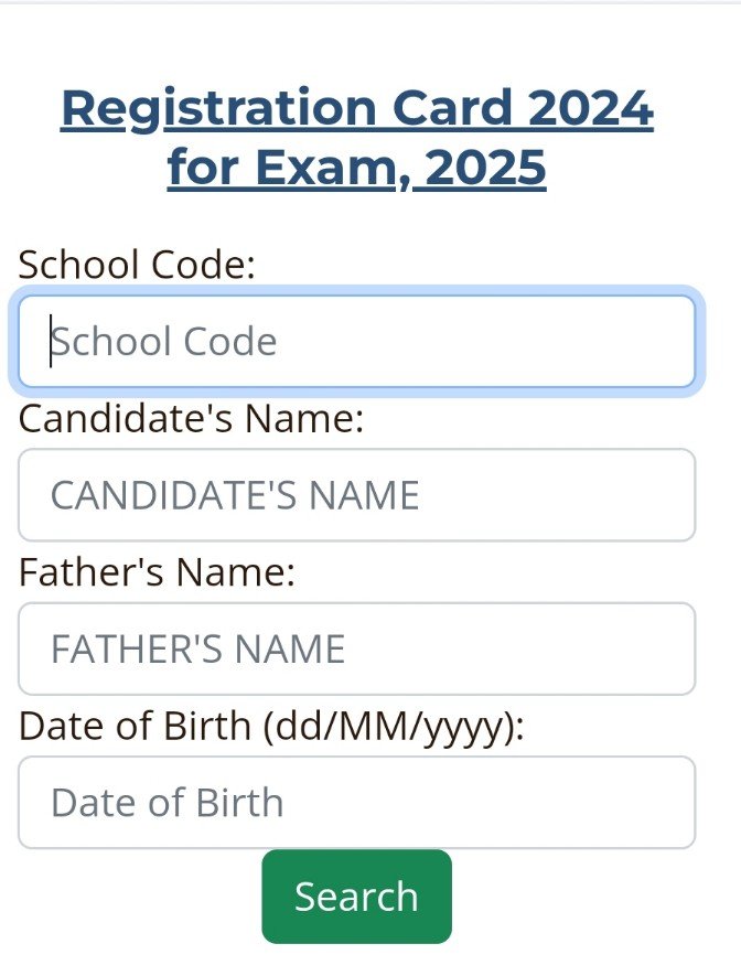 Bihar Board 10th Exam original Registration Card 2025 Download | 10वीं परीक्षा का ऑरिजलन रजिस्ट्रेशन कार्ड जारी- यहाँ से डाऊनलोड करें