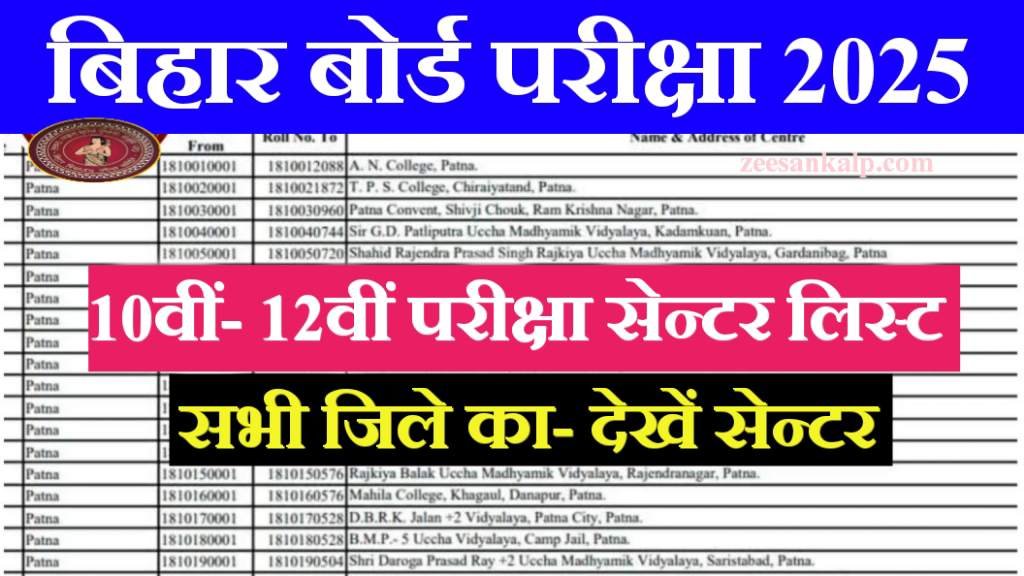 Bihar Board 10th 12th Center List Cheak 2025: यहाँ से चेक करें- मैट्रिक-इंटर परीक्षा का सेन्टर कहाँ गया है?