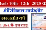 BSEB 10th 12th Original Marksheet Download 2025